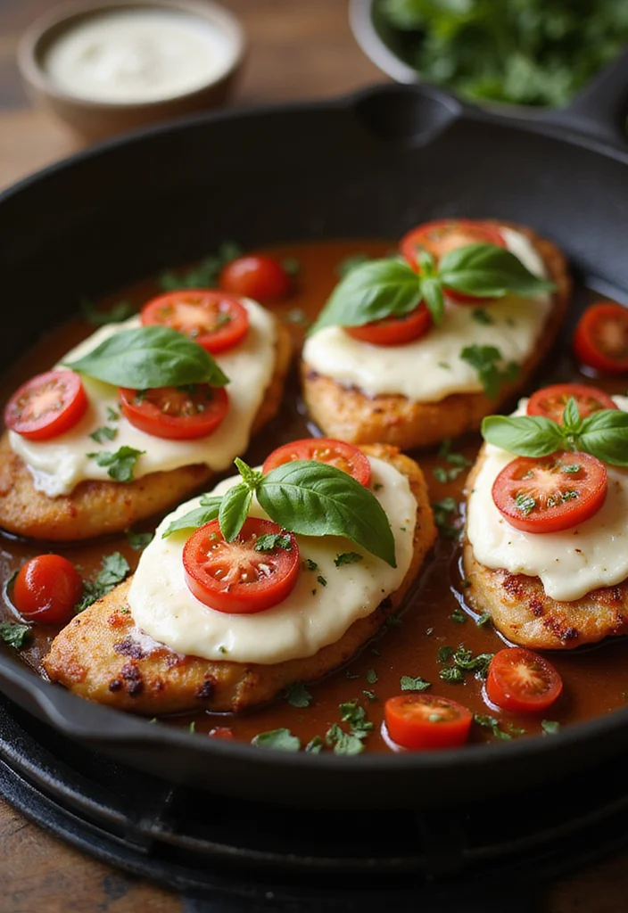 10 Five Ingredient Dinner Recipes Ready in Minutes - 6. Caprese Chicken Skillet