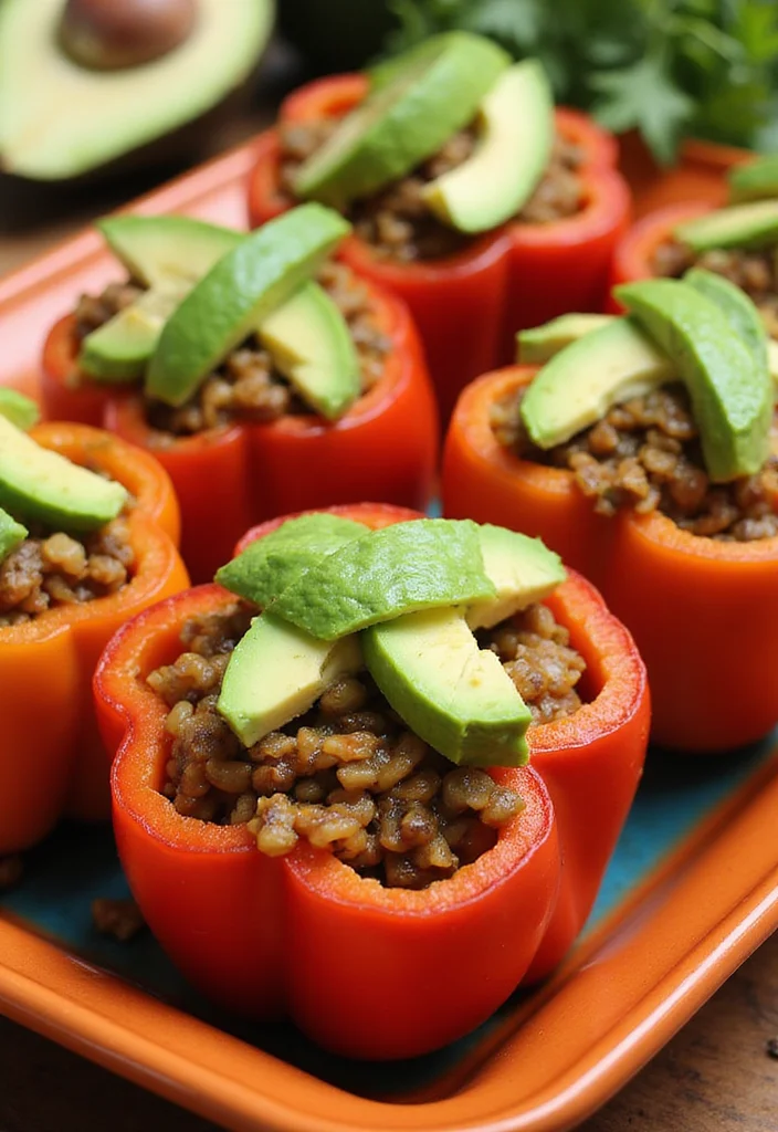 10 Healthy Bell Pepper Recipes for Fresh Flavor - 4. Spicy Lentil and Brown Rice Stuffed Peppers