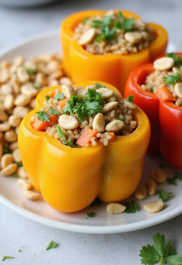 10 Healthy Bell Pepper Recipes for Fresh Flavor - 8. Thai Peanut Butter Stuffed Peppers