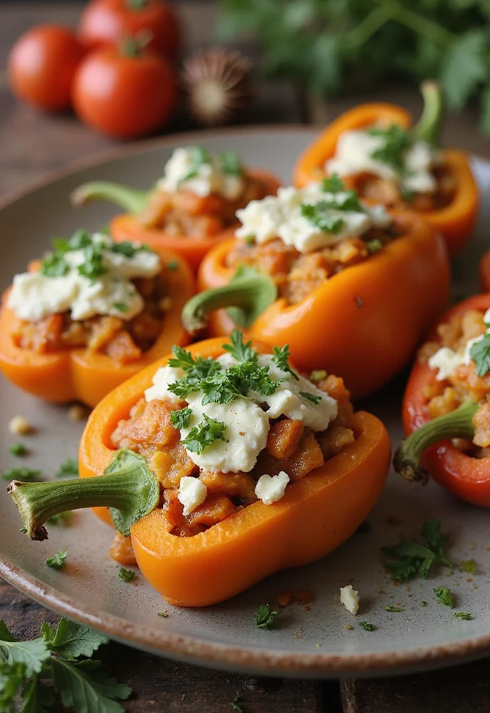 10 Healthy Bell Pepper Recipes for Fresh Flavor - 9. Sweet Potato and Feta Stuffed Peppers