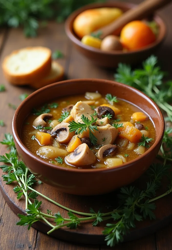 10 Healthy Chicken Stew Recipes for Cozy Dinners - 8. Rustic Chicken and Mushroom Stew