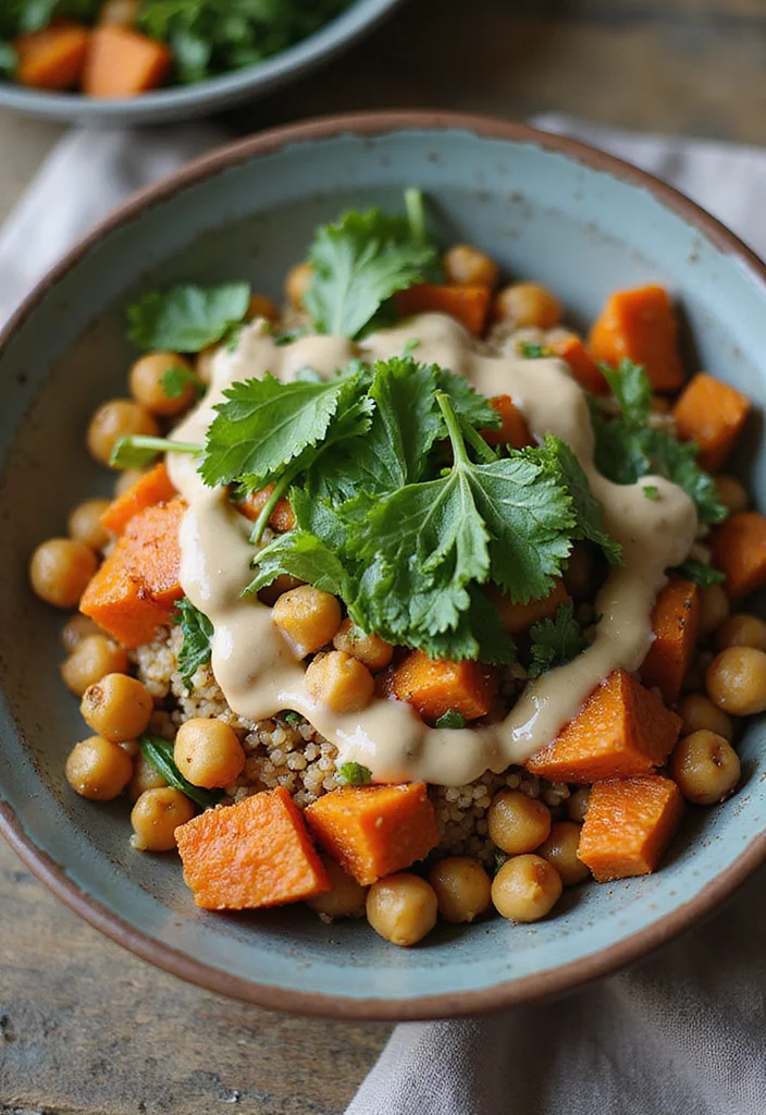 10 Heart Healthy Vegetarian Recipes for Daily Cooking - 3. Roasted Chickpea and Sweet Potato Bowls