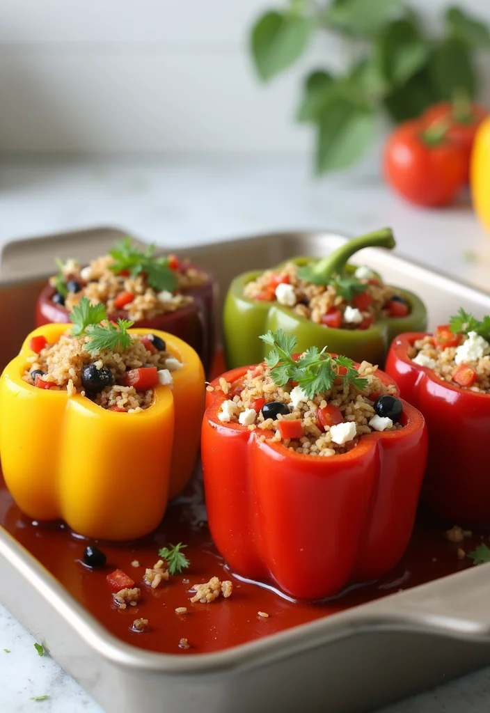 10 Heart Healthy Vegetarian Recipes for Daily Cooking - 4. Mediterranean Stuffed Peppers