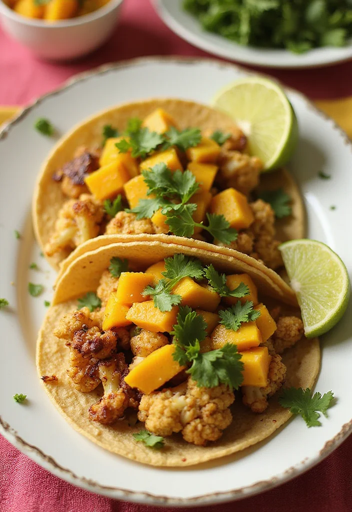 10 Heart Healthy Vegetarian Recipes for Daily Cooking - 8. Cauliflower Tacos with Mango Salsa