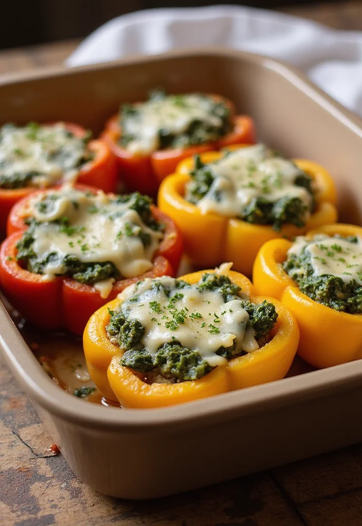 10 Keto Mozzarella Recipes for Simple Cheesy Meals - 8. Spinach and Mozzarella Stuffed Peppers