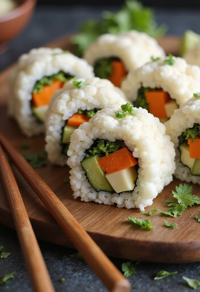 10 Keto Riced Cauliflower Recipes for Easy Low Carb Sides - 8. Cauliflower Rice Sushi
