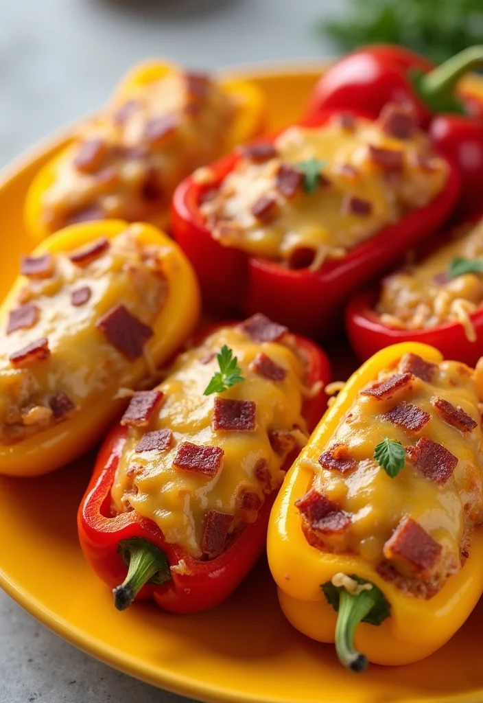 10 Keto Sweet Pepper Recipes for Bright Flavor - 1. Cheesy Bacon Stuffed Sweet Peppers
