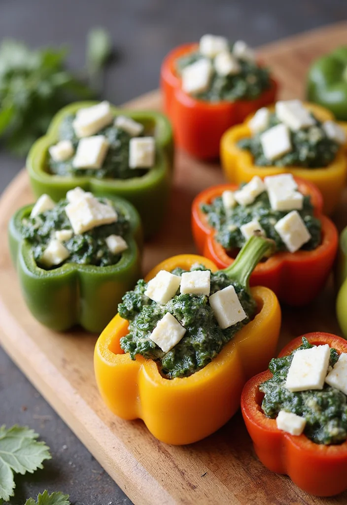 10 Keto Sweet Pepper Recipes for Bright Flavor - 6. Spinach and Feta Stuffed Peppers
