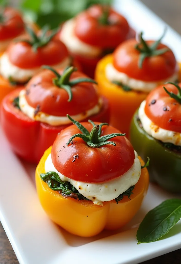 10 Keto Sweet Pepper Recipes for Bright Flavor - 8. Caprese Stuffed Peppers