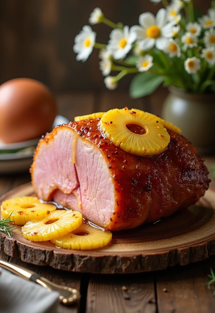12 Easter Dinner Recipes for a Bright Spring Table - 1. Honey Glazed Ham with Pineapple