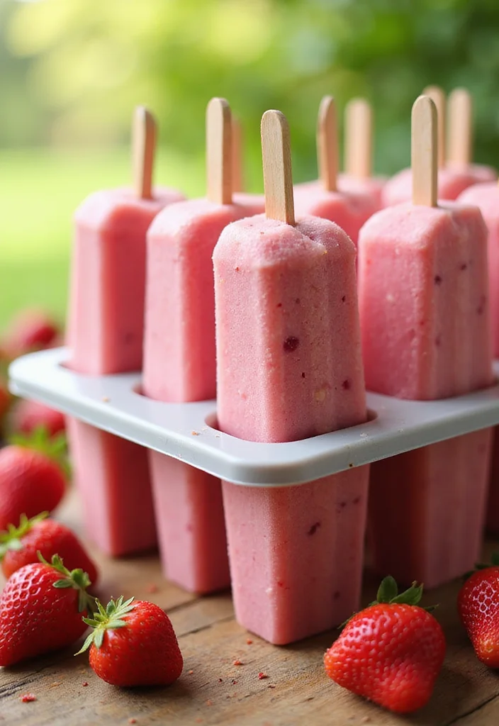 12 Healthy Strawberry Recipes for Fresh Everyday Meals - 10. Strawberry Smoothie Popsicles