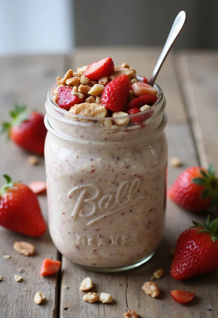 12 Healthy Strawberry Recipes for Fresh Everyday Meals - 3. Strawberry Overnight Oats