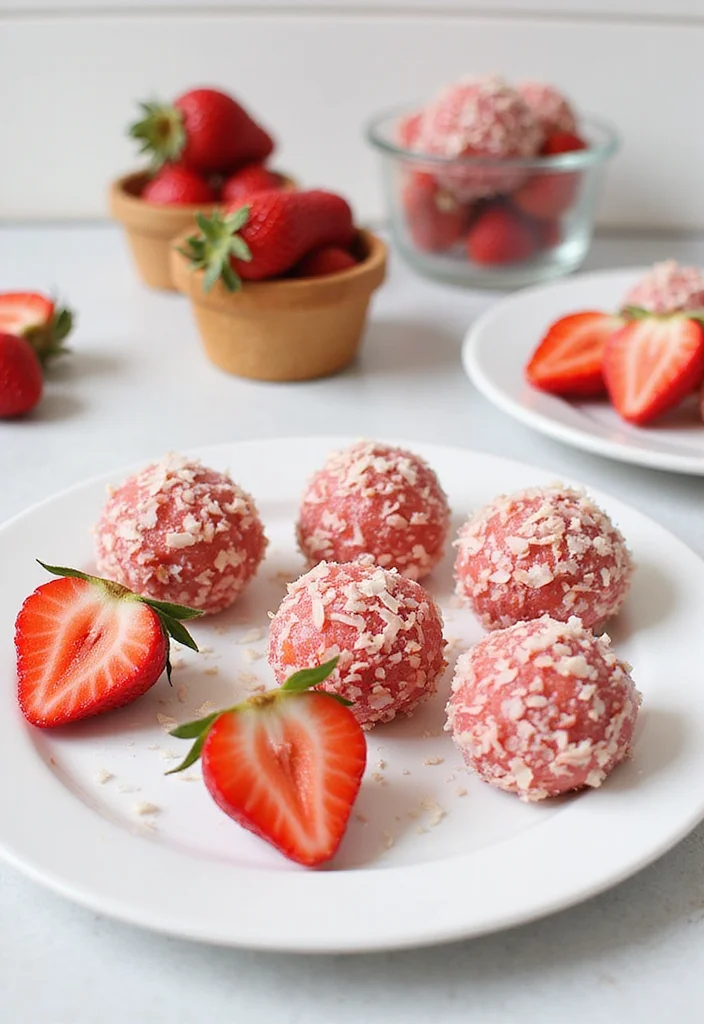 12 Healthy Strawberry Recipes for Fresh Everyday Meals - 6. Strawberry Coconut Energy Bites