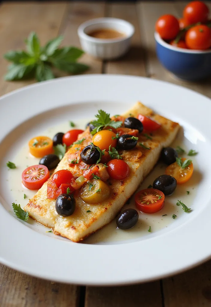12 Seafood Dinner Recipes for Light Flavorful Meals - 7. Mediterranean Baked Halibut