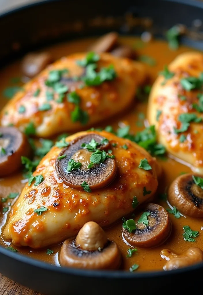 12 Skillet Dinner Recipes for Quick Weeknight Meals - 2. One-Pan Creamy Garlic Mushroom Chicken