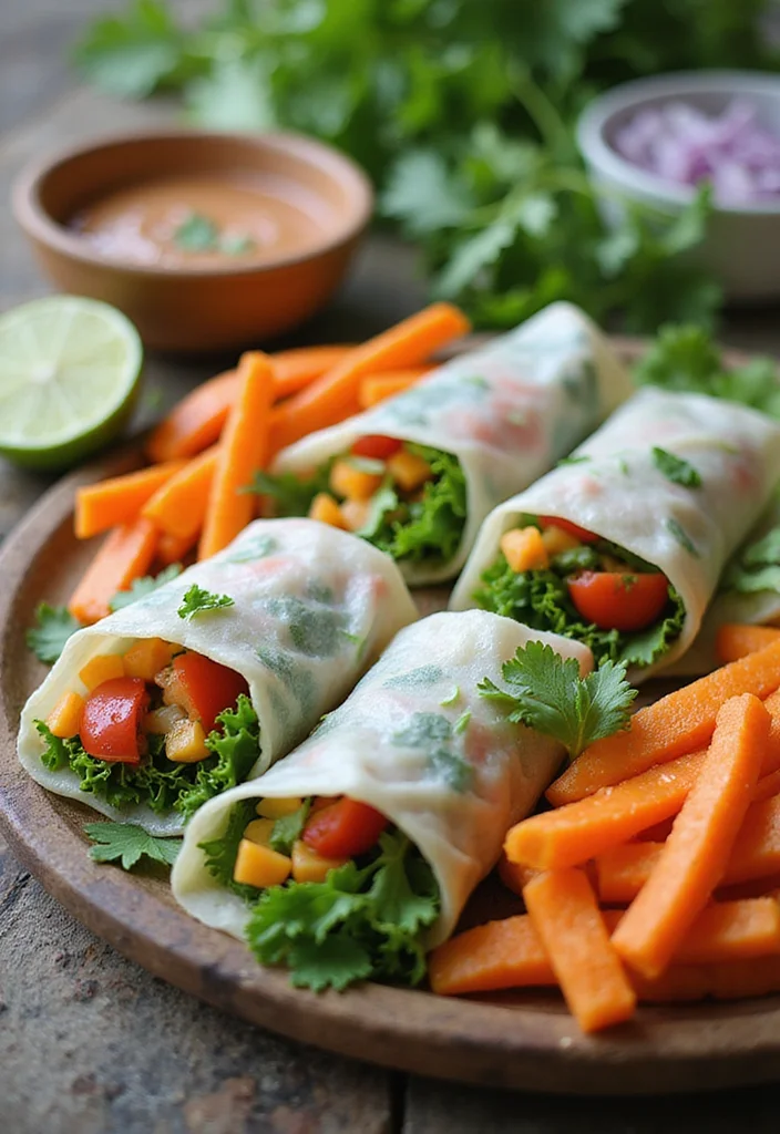 12 Summer Vegan Recipes Fresh and Light - 11. Raw Veggie Spring Rolls