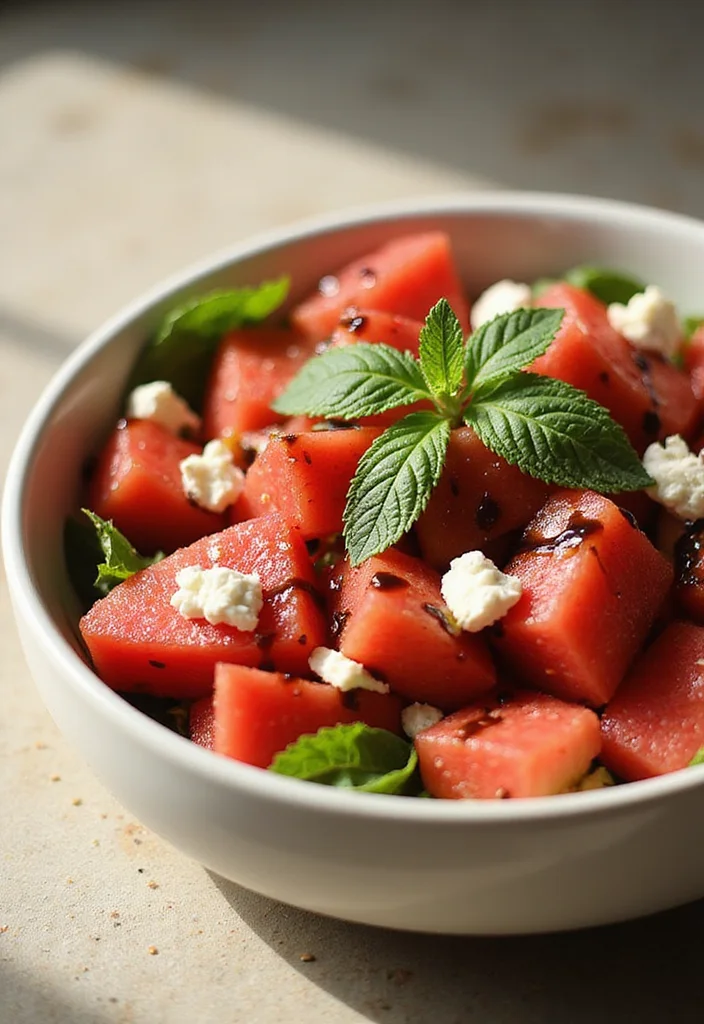 12 Summer Vegan Recipes Fresh and Light - 2. Watermelon Feta Salad