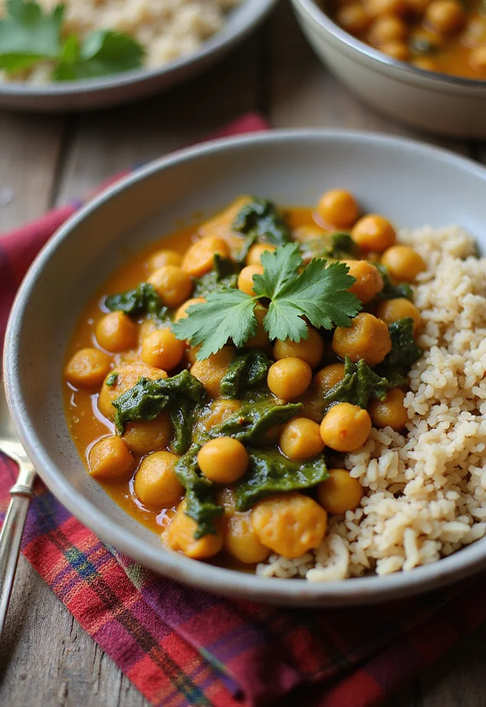 12 Unique Healthy Dinner Recipes with Fresh Ideas - 3. Chickpea and Spinach Curry